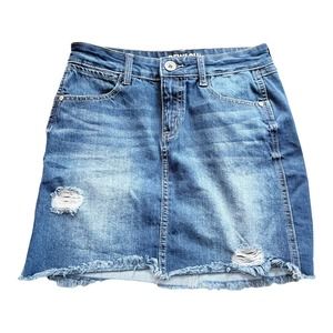 Rewash Vintage Reunion Distressed Denim Skirt Mini Jean Skirt Size 25/1